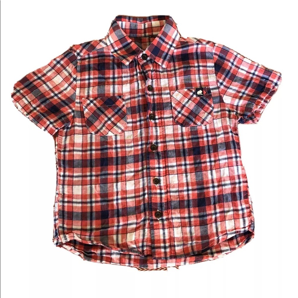 💝 BabyCottons Classic Red Plaid Button Shirt Pima